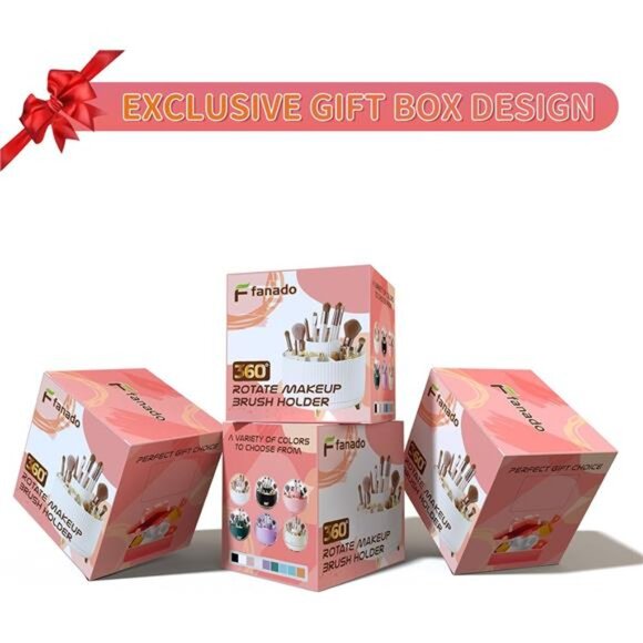 360° Rotate Makeup Brush Holder Organizer, Makeup Organizers Countertop, Makeup - Picture 7 of 8